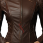 Sheepskin Brown Biker Leather Jacket For Women