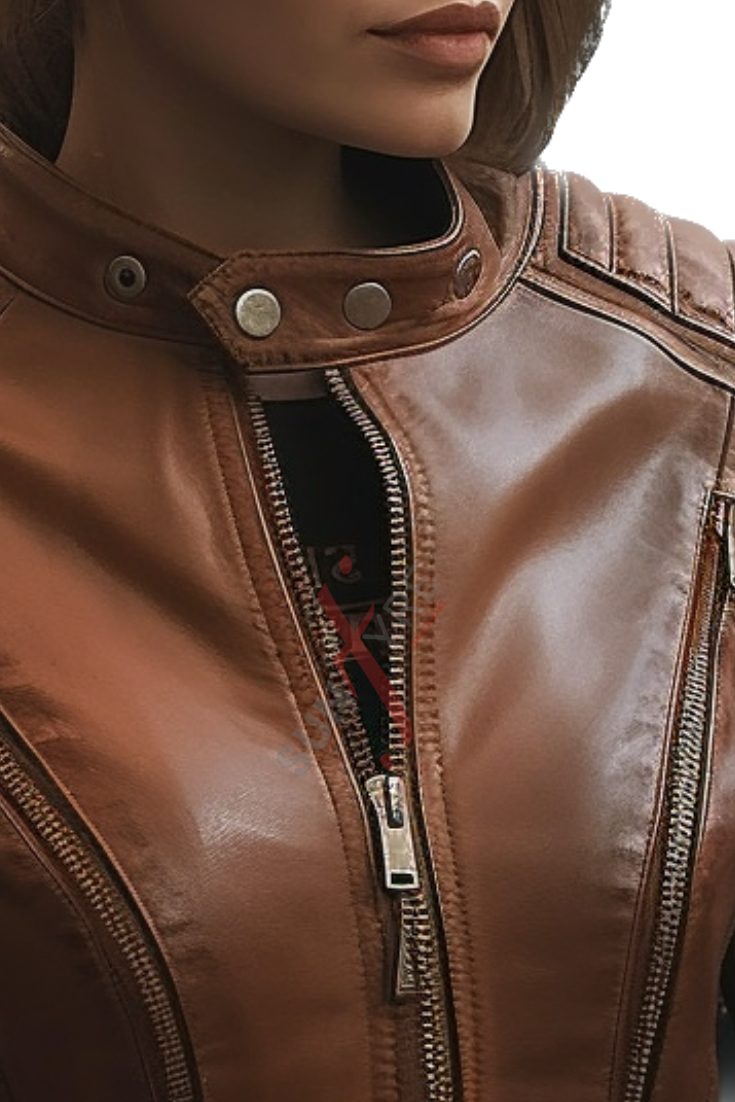 Cafe Racer Leather Jacket For Women