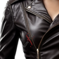 Asymmetrical Black Mounted Collar Leather Jacket For Women