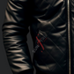 Black Quilted Bomber Leather Jacket 