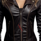 Sheepskin Black Biker Notch Lapel Leather Jacket For Women