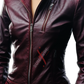 Sheepskin Burgundy Distressed Leather Jacket For Women