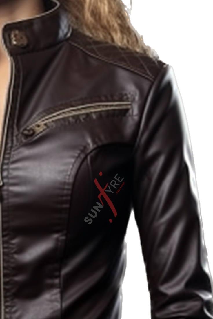 Brown Sheepskin Leather Jacket For Women