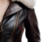  Belted Shearling Motorcycle Leather Jacket For Women