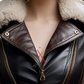 Real Sheepskin Two Tone Motorcycle Leather Jacket For Women