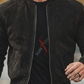 Black Original Sheepskin Nubak Bomber Leather Jacket For Men (SF525)