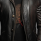 Notch Lapel Dark Brown Leather Blazer For Men Real Sheepskin (SF546)