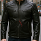 Austin Black Cafe Racer Leather Jacket For Men (SF118)