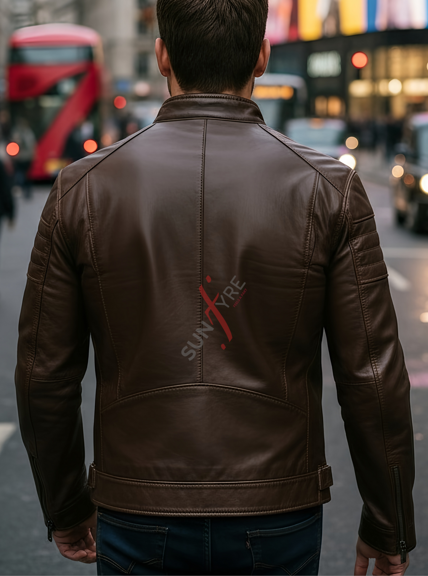 Austin Dark Brown Cafe Racer Leather Jacket For Men (SF142)