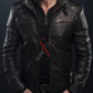 Black leather jacket for men 