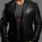 Original Sheepskin Black Body Fit Leather Blazer For Men (SF591)