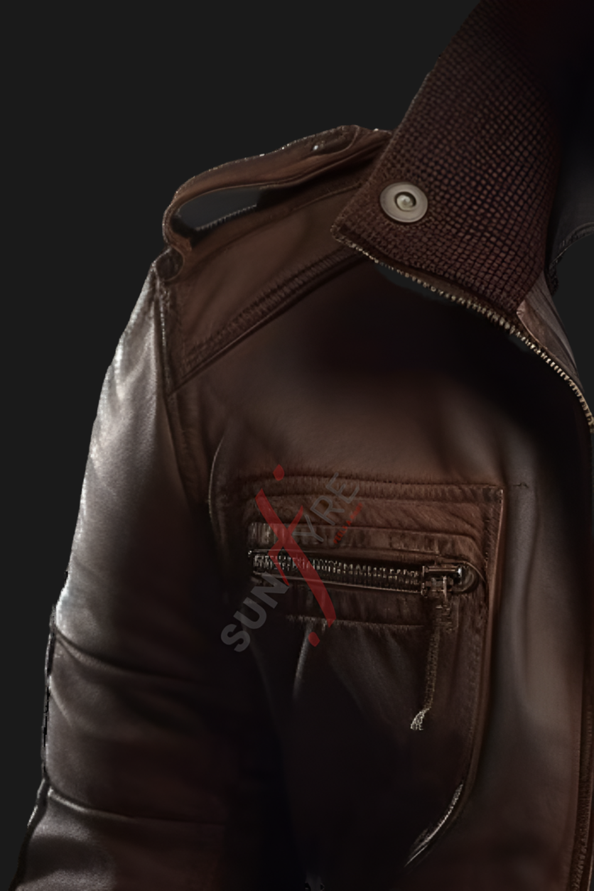 Brown leather jacket for men 