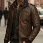 Brandon Coffee Brown Bomber Leather Jacket For Men (SF603)