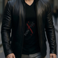 Brasca Black Leather Blazer Jacket For Men (SF596)