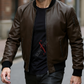 Daniel Coffee Brown Bomber Leather Jacket For Men (SF619)