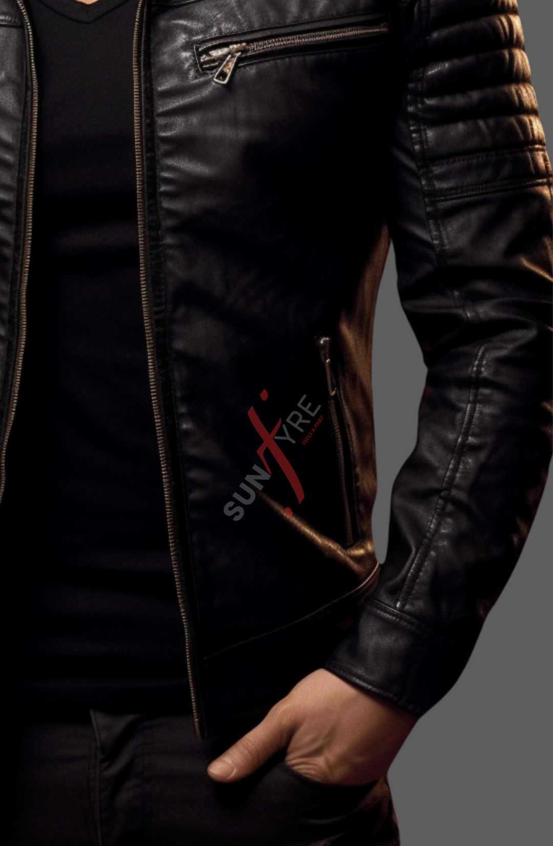 Sheepskin Black Snuffed Motorcycle Leather Jacket