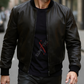 Daniel Matte Black Bomber Leather Jacket For Men (SF526)