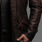 Distressed Brown Leather Blazer For Men Real Sheepskin (SF537)
