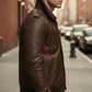 Brandon Coffee Brown Bomber Leather Jacket For Men (SF603)