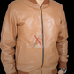 Original Lambskin Cognac Bomber Leather Jacket For Men (SF699)