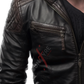 Black Two Tone Bomber Leather Jacket For Men