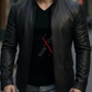 Pacino Black Leather Coat For Men (SF122)