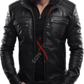 Real Sheepskin Black Cafe Racer Leather Jacket For Men