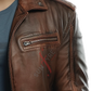  Brown Trucker Leather Jacket For Men