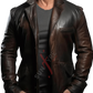 Real Sheepskin Distressed Dark Brown Leather Blazer For Men