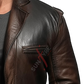  Dark Brown Leather Blazer For Men