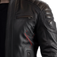  Black Cafe Racer Leather Jacket For Men