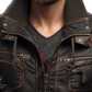 Distressed Bomber Leather Jacket For Men