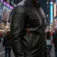 Austin Black Cafe Racer Leather Jacket For Men (SF118)