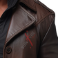 Brown Leather Car Coat For Men