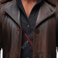 Real Sheepskin Brown Distressed Leather Coat For Men