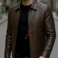 Conor Dark Brown Leather Jacket For Men (SF586)