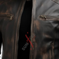 Brown Distressed Leather Jacket For Men