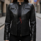 Dodge Racer Black Leather Jacket For Women (SF106)