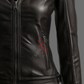 Black Leather Biker Jacket For Women in Real Sheepskin (SF321)
