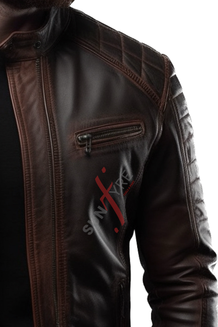 Rubbing Leather Jacket For Men