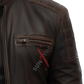 Distressed Cafe Racer Brown Leather Jacket For Men