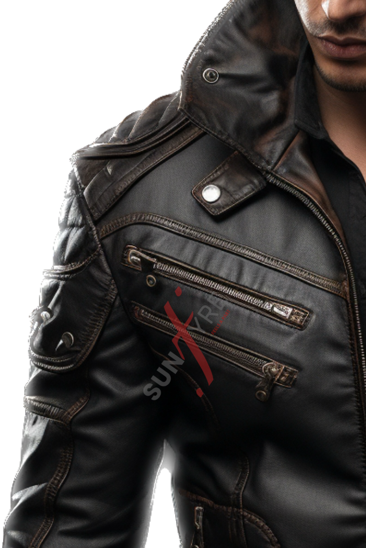 BOMBER Leather Jacket For Men