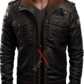 Real Lambskin Black Bomber Leather Jacket For Men