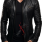 Real Sheepskin Black Leather Blazer For Men