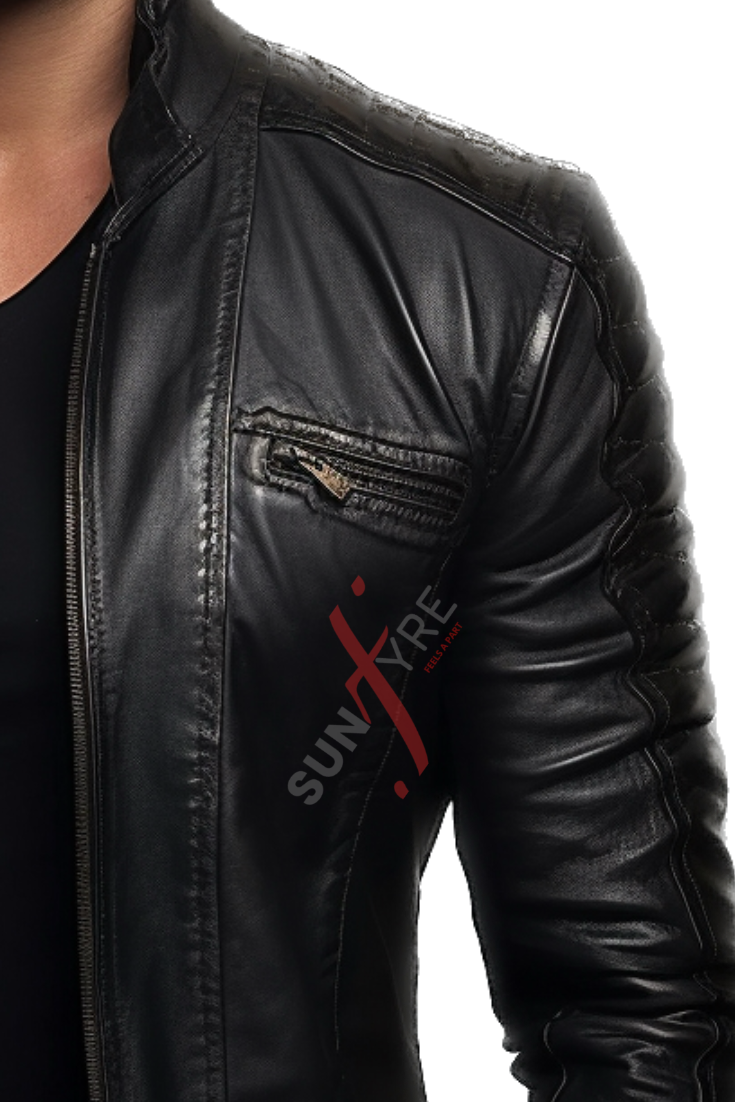 Black Leather Blazer For Men