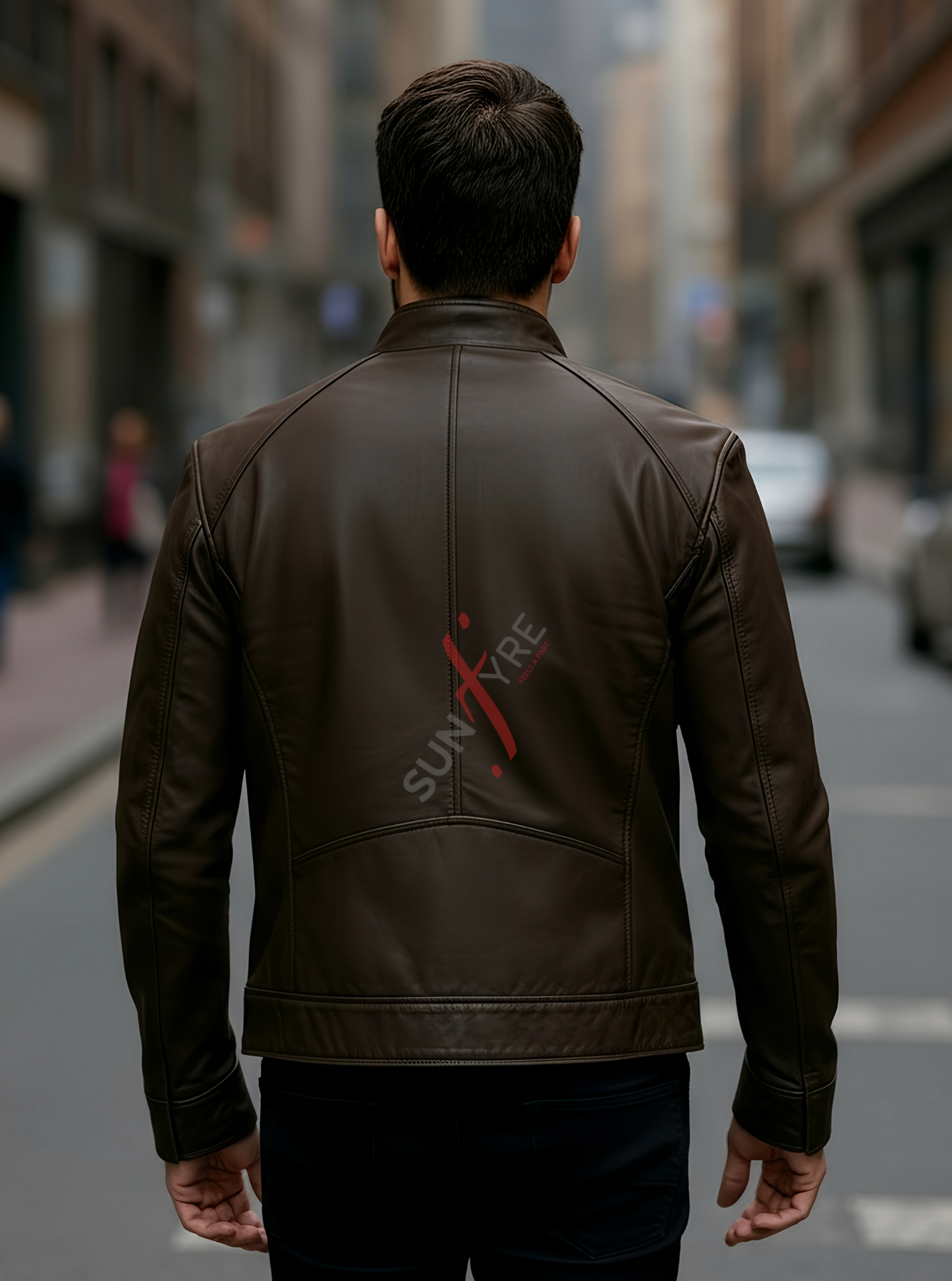 Brock Coffee Brown Racer Leather Jacket For Men (SF558)