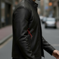 Brock Racer Matte Black Leather Jacket For Men (SF580)