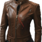 Tan leather jacket for women 