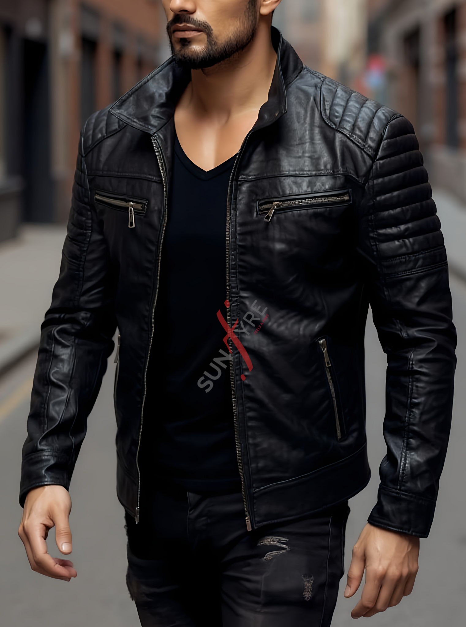 Cafe Racer Vintage style Brown Distressed Leather Jacket For Men (SF579)