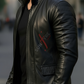 Brasca Black Leather Blazer Jacket For Men (SF596)